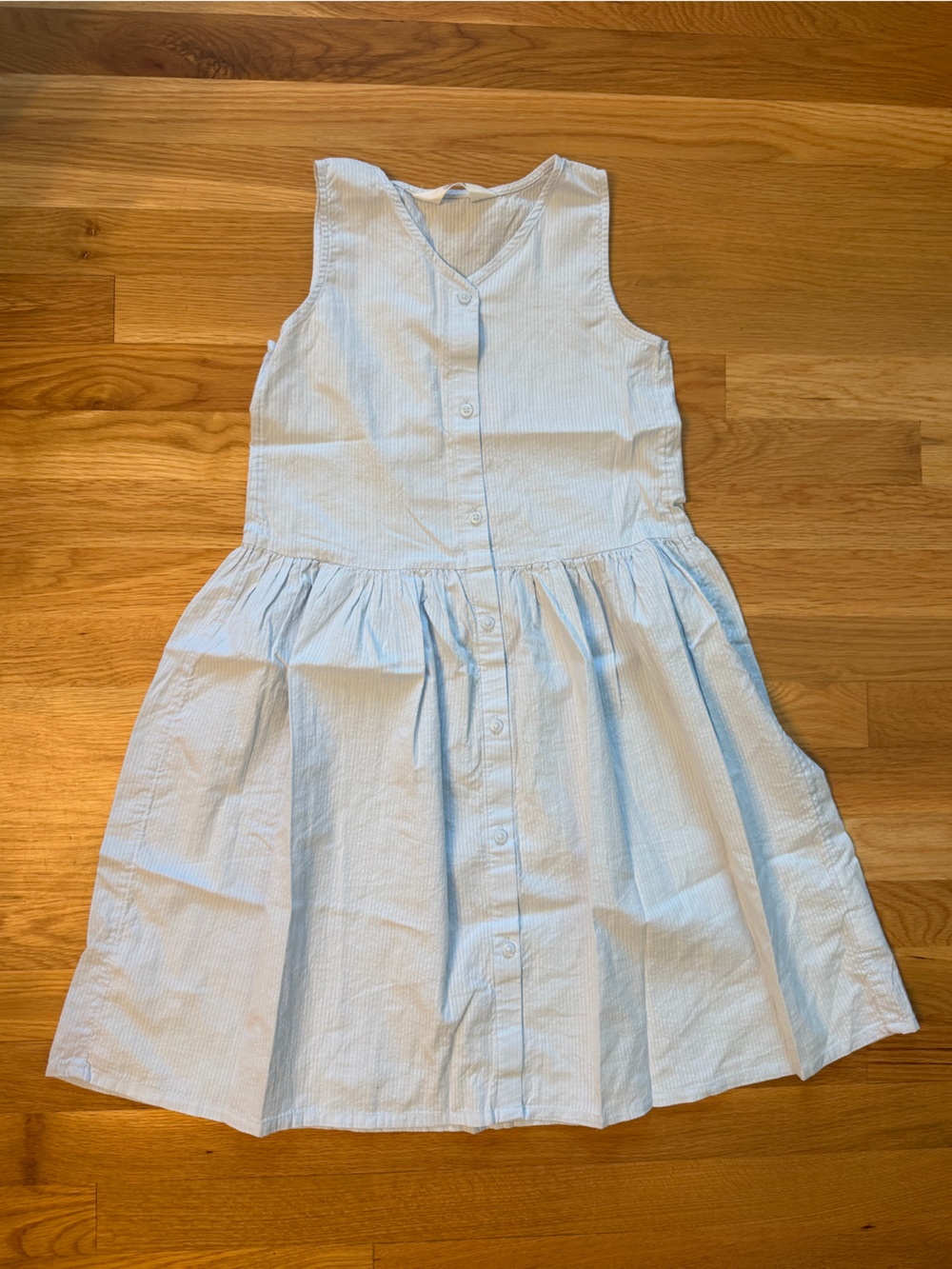 H&M Light Blue Sleeveless Button-Front Dress for Girls
